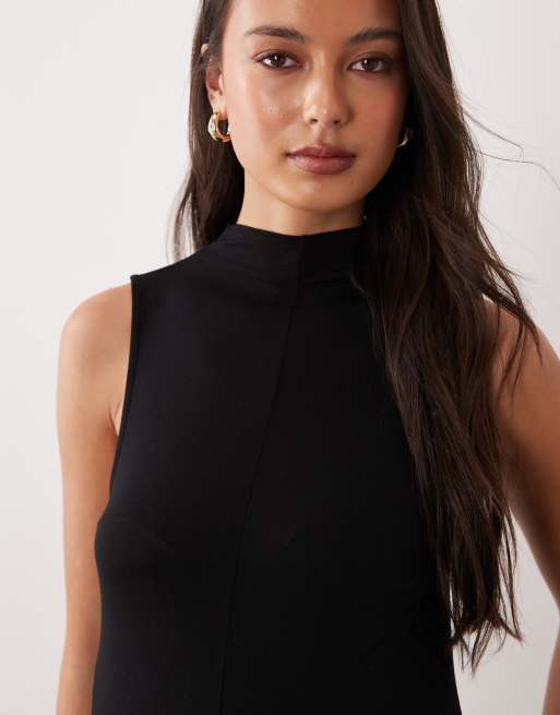 Vestido largo negro con cuello alto de ASOS DESIGN Maternity, 4 de 4
