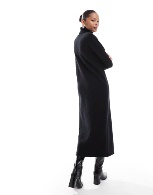 Vestido largo negro con cuello alto de punto de Pretty Lavish , 3 de 4