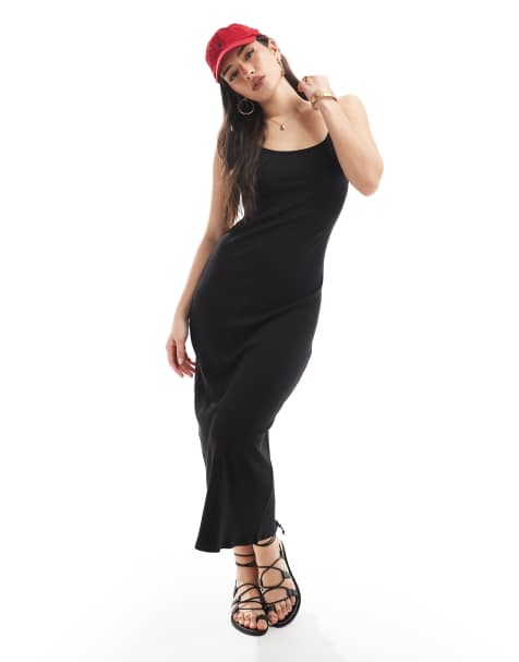 Vestido largo negro con espalda baja Byron de Cotton On - view 1
