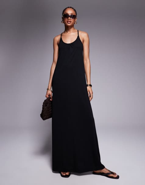 Vestido largo negro con lazada trasera de JDY Tall - view 1