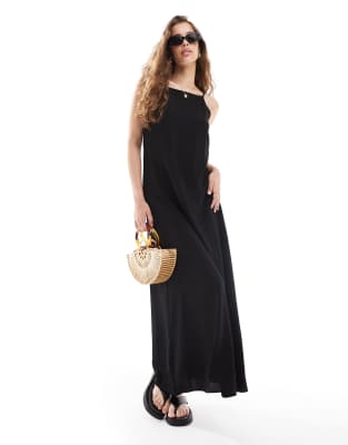 Vestido largo negro de tirantes de Vero Moda - view 1