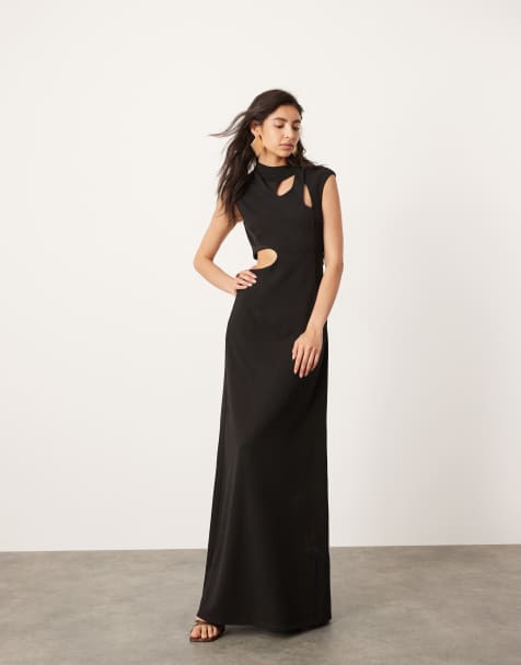 Vestido largo negro sin mangas con aberturas de ASOS EDITION - view 1