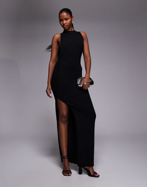 Vestido largo negro sin mangas de Oh Polly - view 1