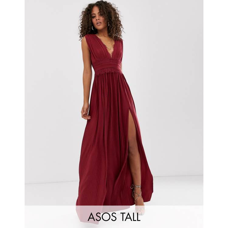 Vestidos plisados largos discount 2019