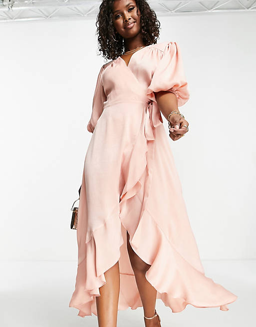 Moda Vestidos Vestidos estilo flounce H&M Vestido estilo flounce gris claro-rosa look casual 
