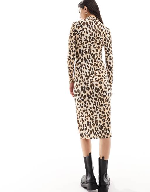 Vestido largo leopardo zara hot sale