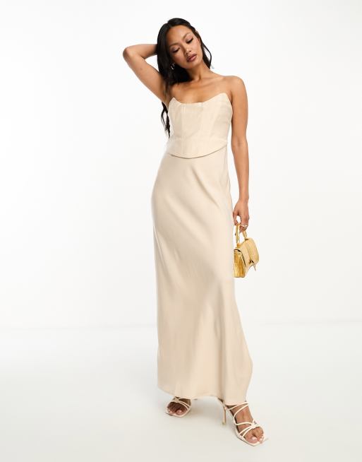 Vestido color new arrivals dorado largo