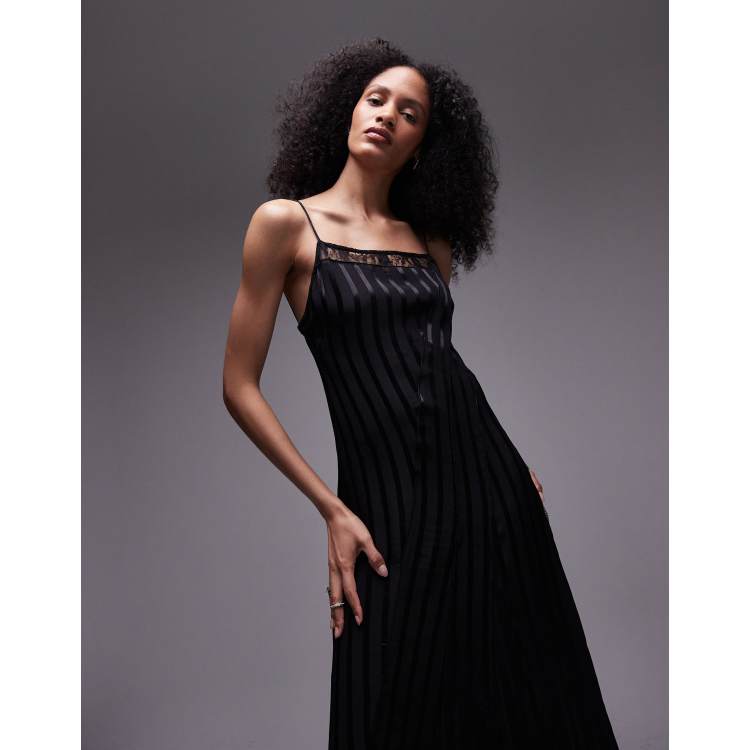 Vestido Lencero Negro Largo VESTIDO LENCERO LARGO NEGRO HIKA Almu