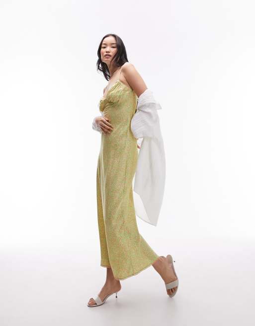 Vestido lencero midi con estampado floral de jacquard de Topshop, 2 de 4