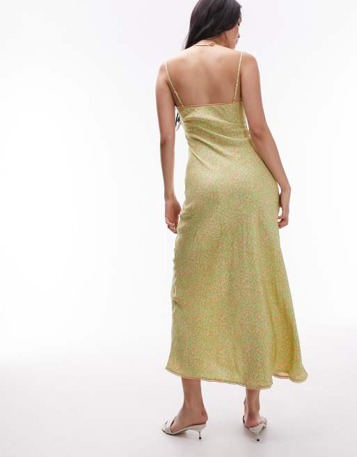 Vestido lencero midi con estampado floral de jacquard de Topshop, 4 de 4