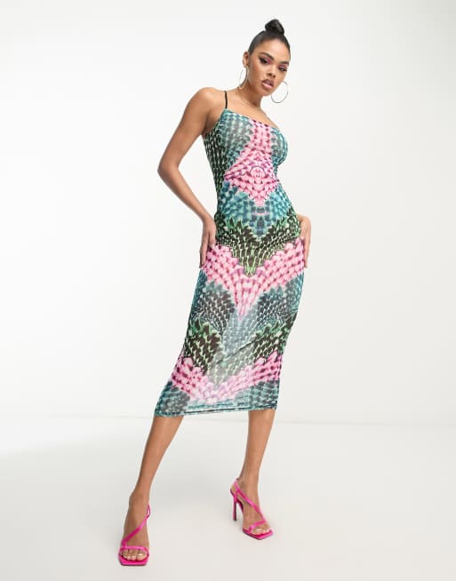 Vestido lencero midi multicolor de malla Esmond de AFRM 