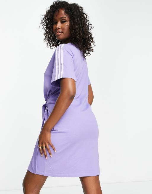 fuga templado Escribir Vestido lila estilo camiseta con detalle de lazada de adidas Originals |  ASOS