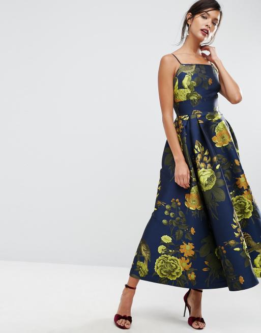 Vestido maxi de largo extremo de jaqcuard de ASOS SALON PREMIUM
