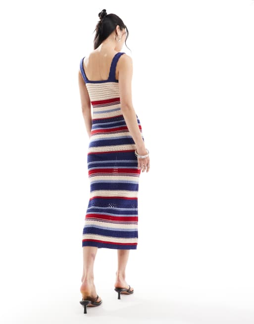 Vestido midi a rayas con cuello ancho de Nobody's Child, 4 de 4