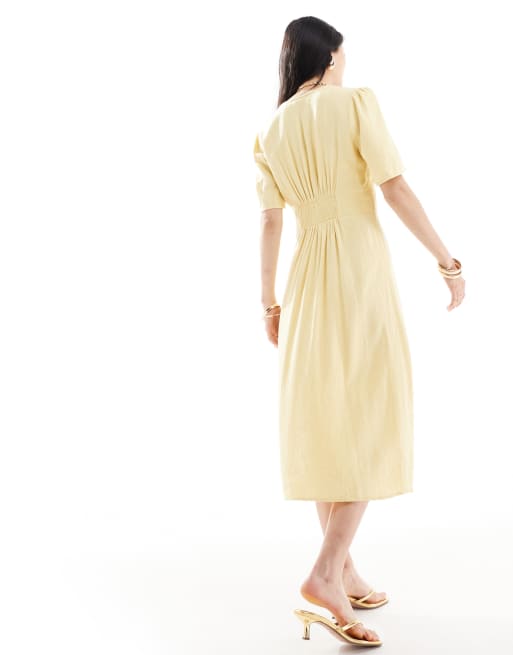 Vestido midi amarillo Alexa de Nobody's Child, 3 de 4