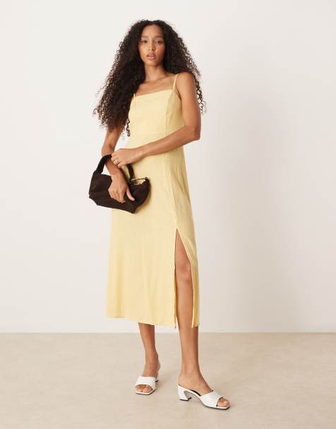 Vestido midi amarillo de tirantes con cuello cuadrado Maddie de Nobody's Child - view 1