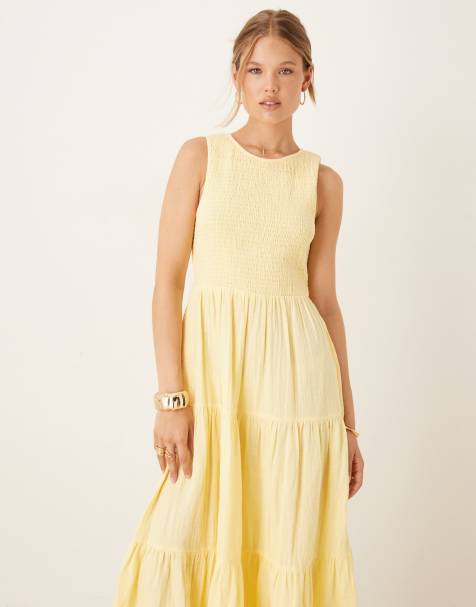 Vestido midi amarillo limón escalonado sin mangas Charlie de Nobody's Child - view 1