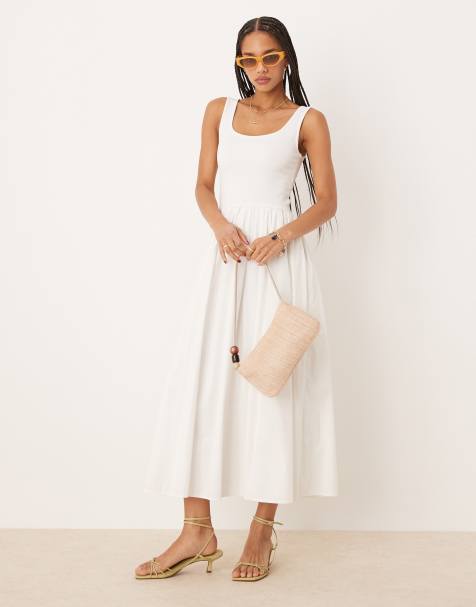 Vestido midi blanco con cuello cuadrado Colorado de Nobody's Child - view 1
