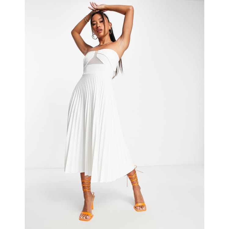Vestido blanco plisado store