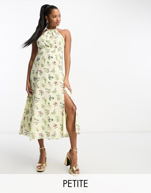 Vestido midi colar de flor discount