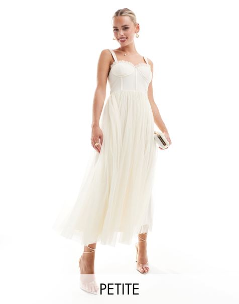 Vestido midi color crema envejecido estilo corsé de Lace & Beads Petite - view 1