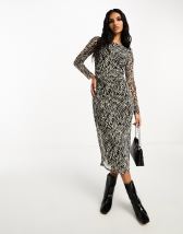 Vestido discount mango leopardo