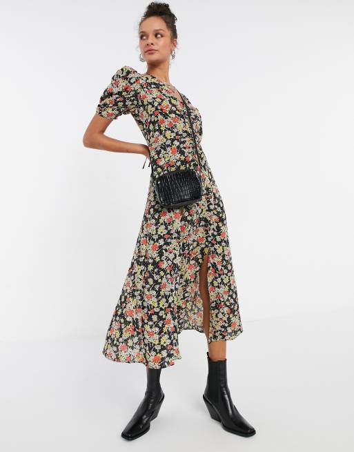 Vestido midi con estampado de flores de Topshop, 4 de 4