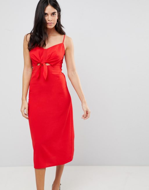 Vestido midi con lazo en la parte delantera de AX Paris