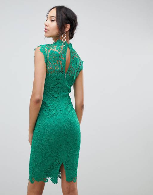 Vestido verde encaje hot sale