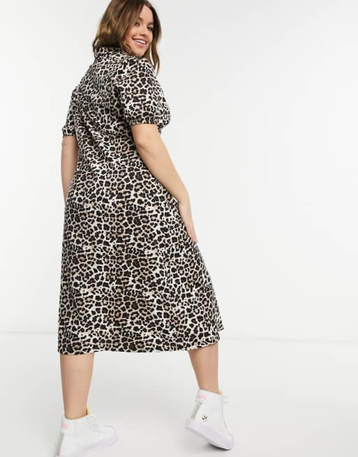 Vestido midi de tarde con estampado de leopardo ultimate de ASOS DESIGN Curve, 3 de 4