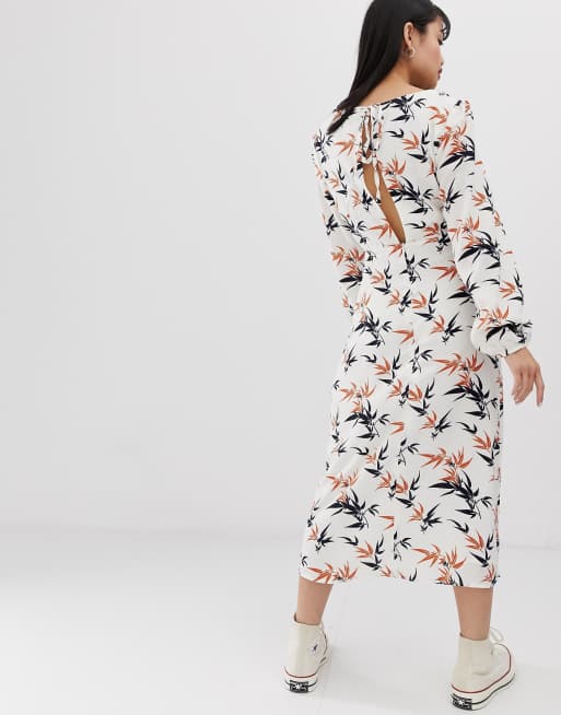 Vestido midi de tarde con estampado de palmeras de Glamorous Petite, 2 de 4