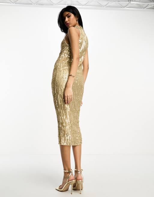 Vestido dorado online asos