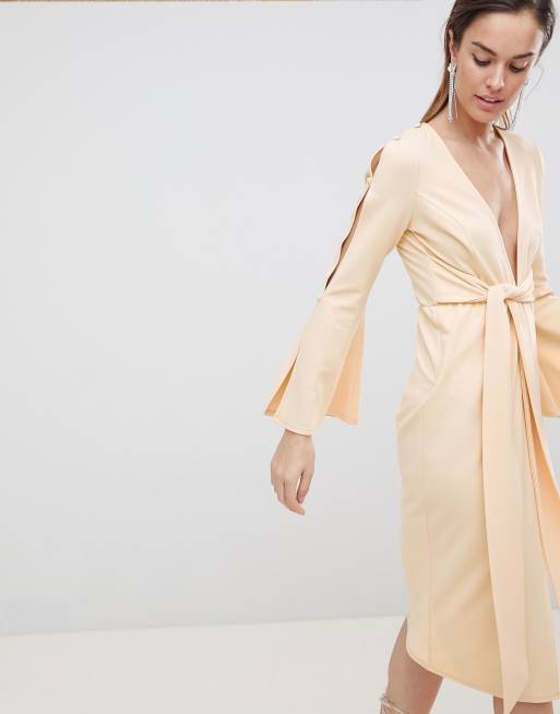 Vestido midi escotado estilo kimono con botones de ASOS DESIGN, 3 de 4