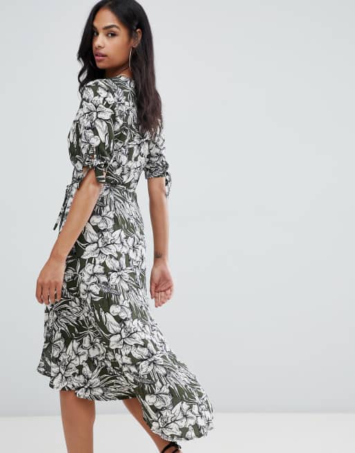 Vestido midi estampado y cruzado de AX Paris, 2 de 4