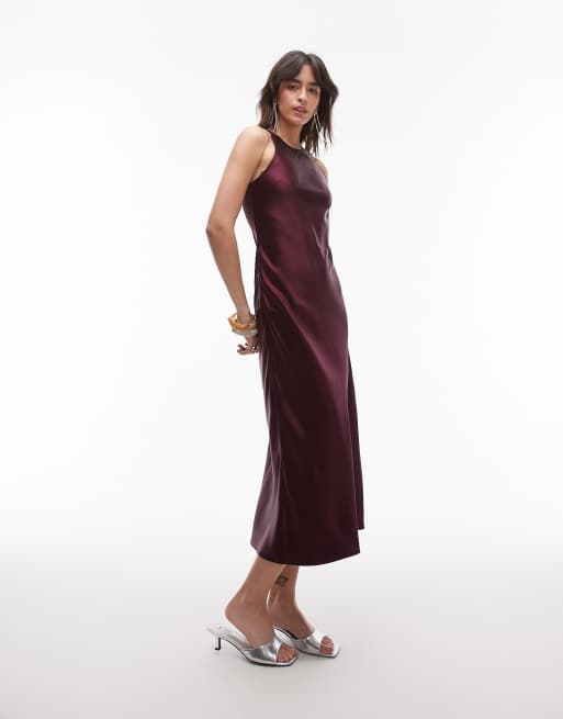 Vestido midi morado baya de corte al bies de satén de & Other Stories, 2 de 4
