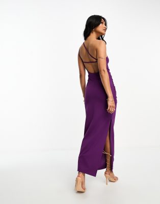 Mango vestido online morado