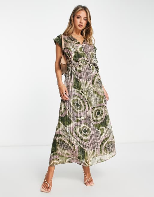Vestido midi multicolor con efecto tie dye de Scalpers