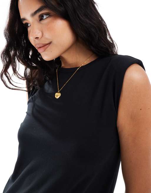 Vestido midi negro con hombreras de New Look, 2 de 4