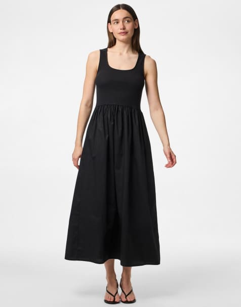 Vestido midi negro de Pieces - view 1
