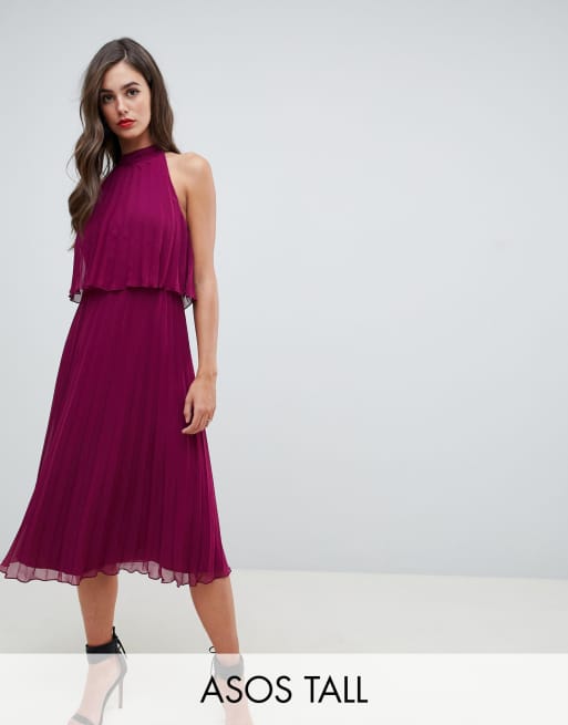 Vestido midi 2025 plisado asos