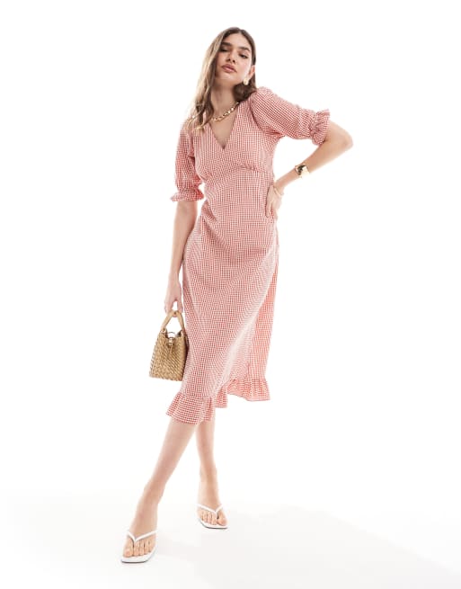 Vestido midi rojo Delilah exclusivo de Nobody's Child