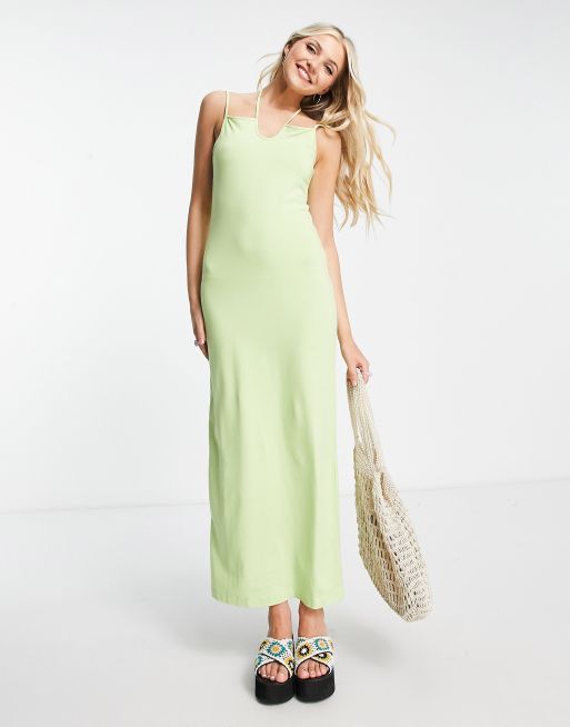 Vestido midi verde con halter Nina de Weekday ASOS