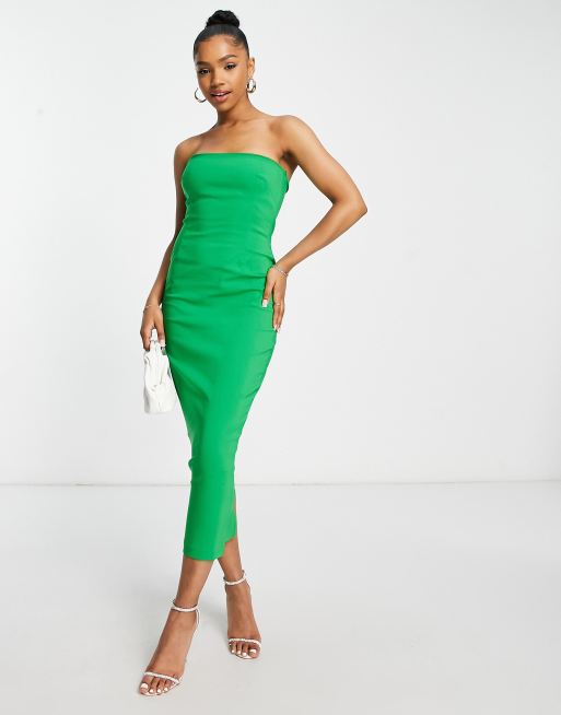 Vestido midi verde con escote de honor de Vesper |