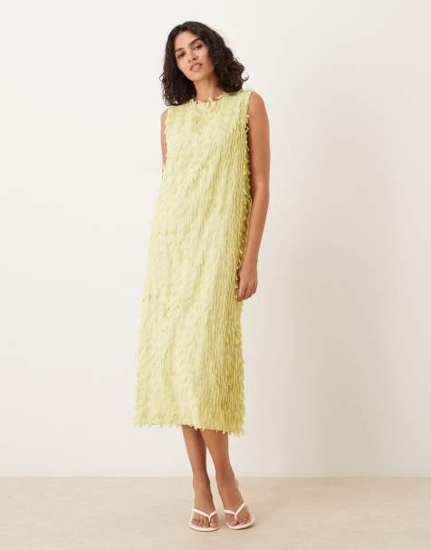 Vestido midi verde oliva con diseño tridimensional de Ghospell - view 1