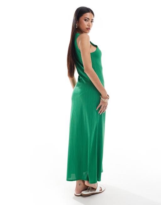 Vestido midi verde sin mangas con aberturas de croché de ASOS DESIGN, 3 de 4