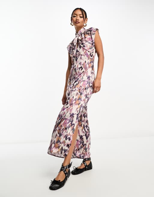 Vestido multicolor con estampado y aberturas de Scalpers