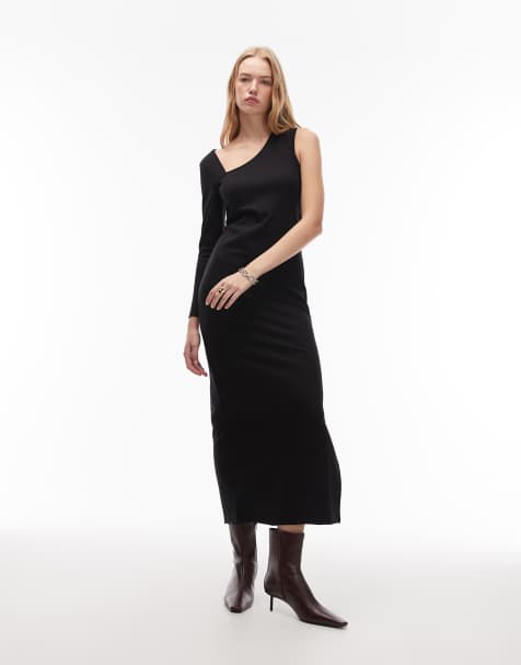 Vestido negro con abertura Ari de AllSaints - view 1