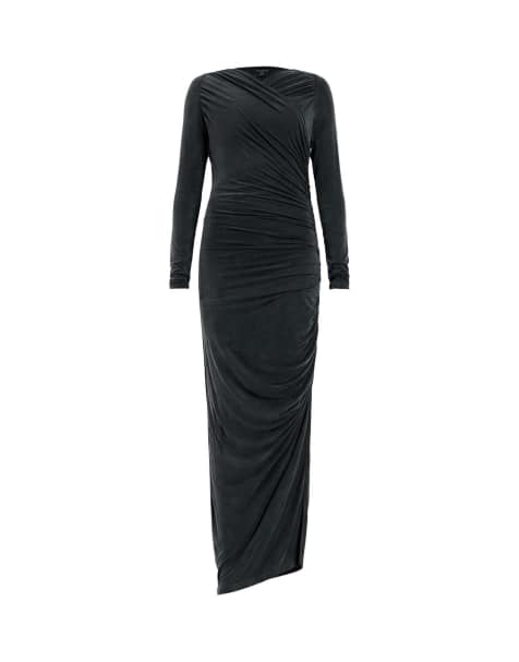 Vestido negro de cupro Hanako de AllSaints - view 1