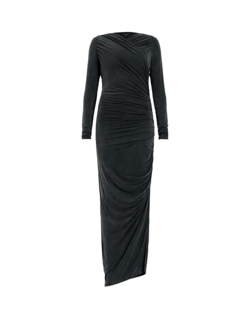 Vestido negro de cupro Hanako de AllSaints