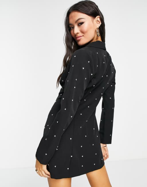 Vestido negro estilo americana con adornos de strass de Saint Genies, 3 de 4